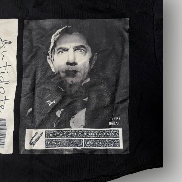 Upsoar Family Graphic Crop Sweatshirt Dracula Print Long Sleeve Top Size M - Picture 3 of 7